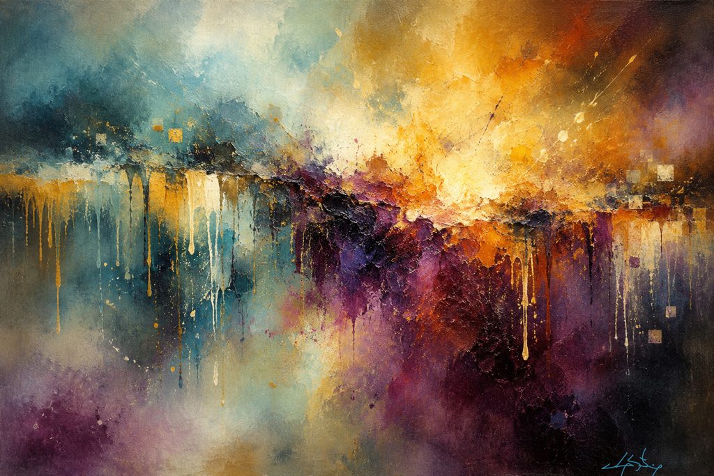 Aurora Drips Abstract Art