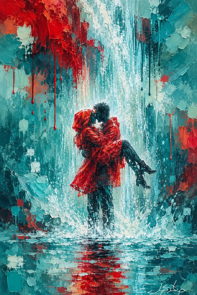 Romantic Waterfall Painting