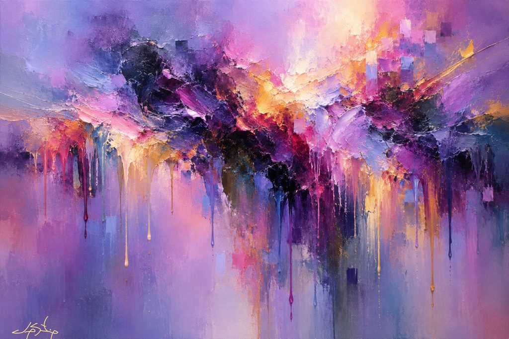 purple abstract wall art