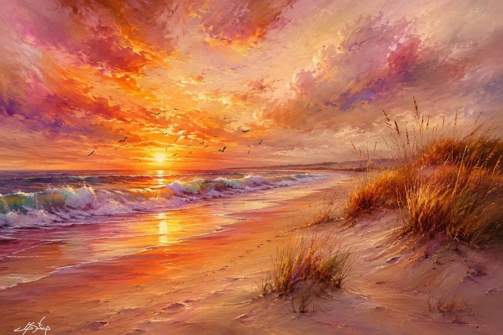 Coastal digital art print
