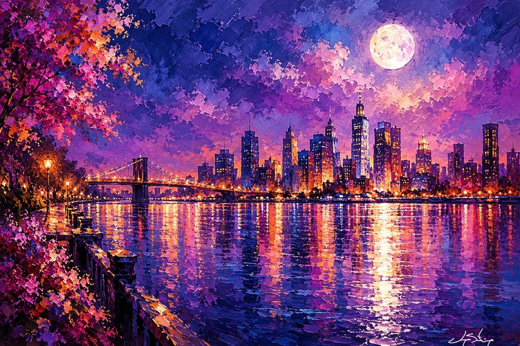 Violet Serenade Over Brooklyn