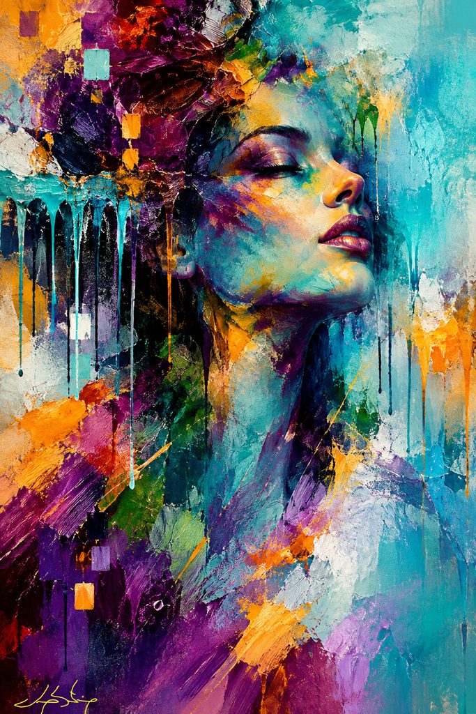 Abstract Woman Portrait Print